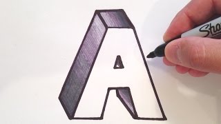 How to Draw the Letter A in 3D [upl. by Goggin282]