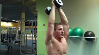 How To Standing Overhead Dumbbell Tricep Extension [upl. by Naihtsirc98]