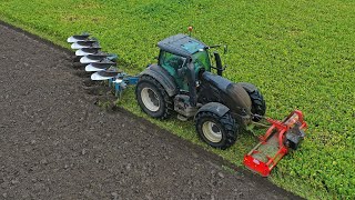 1 pass topping amp ploughing  Valtra T214 amp Lemken Juwel 8 OF Pro  PPO Lelystad [upl. by Aldercy]