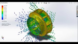 Rodete Impulsor Bomba centrífuga  Solidworks Flow simulation [upl. by Warchaw331]