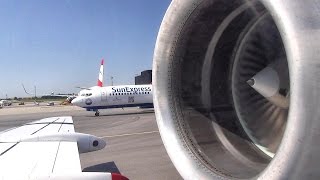 Full Engine View Startup Takeoff and Landing Fokker 70 Wien to Minsk Flight OS687 [upl. by Retnyw]