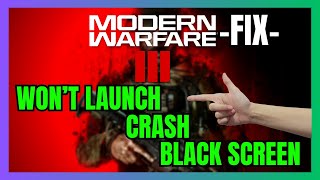 How to Fix CoD MW3 amp Warzone Wont Launch Black Screen amp Crashing Solutions [upl. by Masson]