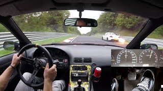 Nissan 200SX on slippy Nürburgring Nordschleife S13 CA18DET 17082019 日産 ニュルブルク 4K [upl. by Crysta]