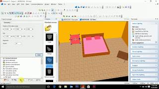 Dialux 413 tutorial part 2Adding colors furniture and textures for room [upl. by Arykahs922]