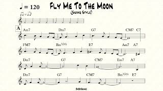 Fly Me To The Moon Backing Track For Bass Swing Style BPM 120 [upl. by Tolley]