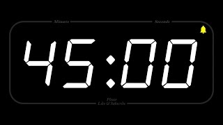 45 MINUTE  TIMER amp ALARM  Full HD  COUNTDOWN [upl. by Allister]