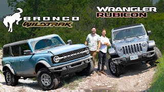 2021 Ford Bronco Wildtrak vs Jeep Wrangler Rubicon  OFFROAD TEST [upl. by Ky]