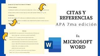 CITAS Y REFERENCIAS con normas APA 7ma edición en MICROSOFT WORD [upl. by Asiil367]