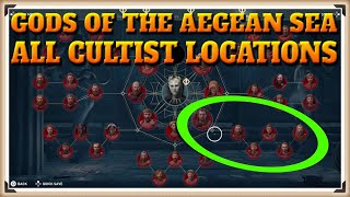 Assassins Creed Odyssey All GODS OF THE AEGEAN SEA Cultist Locations  Cult Unmasked Trophy [upl. by Anaig]