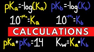 pKa pKb Ka and Kb Calculations Acids and Bases Chemistry Practice Problems [upl. by Llenahc]