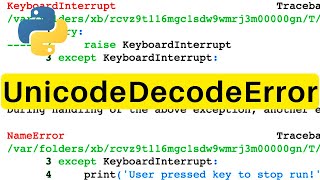 UnicodeDecodeError  Python  Tutorial [upl. by Rodrique622]