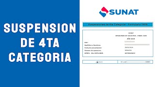 Suspensión de Cuarta Categoría 2025  SUNAT [upl. by Odlamur]