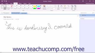 OneNote 2016 Tutorial Converting Handwriting to Type Microsoft Training [upl. by Neened]