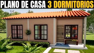 Planos de Casa GRATIS 3 Dormitorios DWG y PDF [upl. by Libyc]