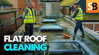 Flat Roof Repair Part 1  Cleaning with JetVac [upl. by Marabelle877]