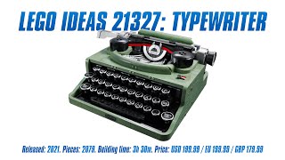 LEGO 21327 Typewriter Indepth Review Speed Build amp Parts List [upl. by Paschasia288]