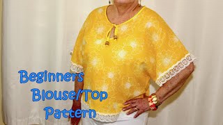 Beginners Blouse Top Pattern  The Sewing Room Channel [upl. by Nailluj]