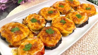 Delicious BAKED EGGPLANT appetizer with just three ingredients [upl. by Crispas]