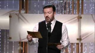 Golden Globes 2011  Ricky Gervais Introduces Tom Hanks amp Tim Allen [upl. by Barcot]