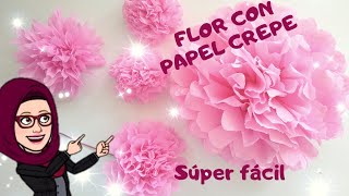 DIY🌸Como hacer FLORES de papel crepe o china SENCILLA Y FÁCIL 🌸2 modelos [upl. by Aitnis]