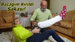 Babama Bacağım Kırıldı Şakası 😁 Çok Korktu Komik Video [upl. by Tigges]