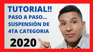 ❌ COMO HACER LA SUSPENSION DE 4TA CATEGORIA 2022  ▶️  PASO A PASO  👍🏻  TUTORIAL  👈🏻 [upl. by Nidia]