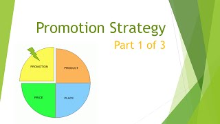 Marketing Mix Promotion Strategy part 1 [upl. by Ifill249]