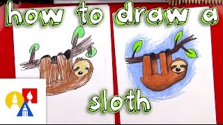 How To Draw A Cartoon Sloth [upl. by Freud]