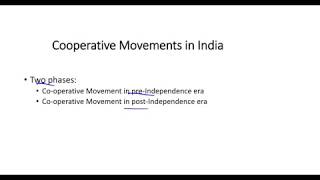 Cooperative Movement andCooperative Societies in India [upl. by Vin466]