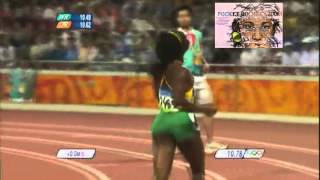 ShellyAnn FraserPryce 2008 Beijing Olympic 100m Final [upl. by Eelirem]