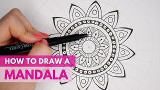 How to Draw a Mandala  Beginners Drawing Tutorial  Mandala Art [upl. by Frisse2]