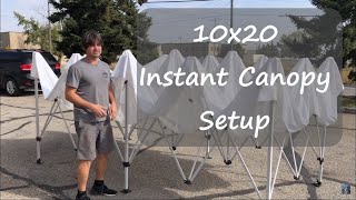 Instant Canopy 10X20 Setup  One person Impact Canopy Brand [upl. by Berri]