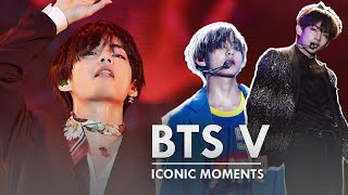 BTS V ICONIC MOMENTS ON STAGE [upl. by Yereffej865]