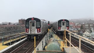 MTA New York City Subway Morning Rush Hour R188 7 Trains w CBTC Signalling 4919 [upl. by Rehtul]