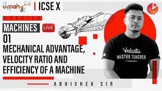 Machines L1  Mechanical Advantage Velocity Ratio amp Efficiency of a Machine  ICSE Class 10 Physics [upl. by Katlaps563]