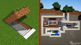 Minecraft How To Build A Modern Secret Base Tutorial  Hidden House [upl. by Auqcinahs]