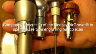 Lindsay AirGraver® cutting compared to springpulse engravers [upl. by Etnovahs]