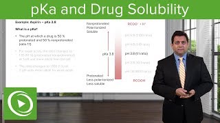 pKa and Drug Solubility Absorption and Distribution – Pharmacokinetics PK  Lecturio [upl. by Iglesias]