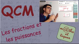 QCM  Les fractions et les puissances  Seconde [upl. by Goren312]