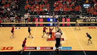 Longest Point Ever  Big Ten Volleyball [upl. by Lyrej]