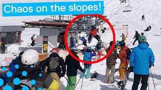 Terrifying Ski Lift Malfunction in Georgia [upl. by Adnovahs]