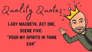 Lady Macbeth Act 1 Scene 5 GCSE Quote Soliloquy Analysis [upl. by Allsun]