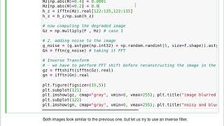 DIP 05  Image Restoration  5 Deconvolution  deblurring with pseudoinverse filter in python [upl. by Ehtyde]