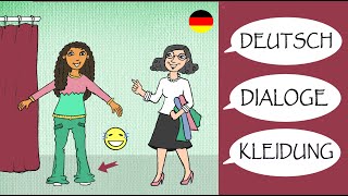 Deutsch lernen Dialoge  Kleidung kaufen  shopping  German lesson clothing  A2  B1 [upl. by Tertia]