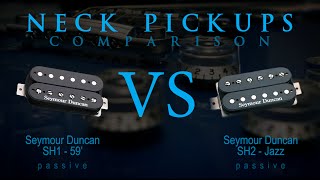 SEYMOUR DUNCAN SH1  59 vs SH2 JAZZ  Passive NECK Guitar Pickup Tone Comparison  Review [upl. by Aseen]