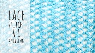 Tutorial Knitting Easy Lace Stitch [upl. by Raynold]