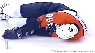 Scott Stevens DESTROYS Eric Lindros  ECF 2000 Full Incident [upl. by Morentz]