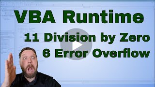 VBA Runtime 6 Error Overflow and VBA Runtime 11 Division by zero [upl. by Thorny95]