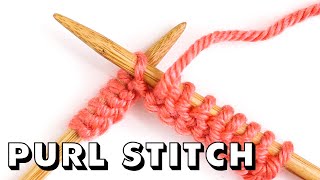 How to PURL STITCH for Total Beginners [upl. by Inej91]