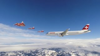 Patrouille Suisse and Swiss Airbus A321 Lauberhorn 2016 [upl. by Asiil]